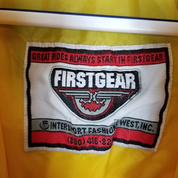 Firstgear Women Motorcycle Jacket Size M Coated Nylon Yellow Black Zip - Picture 8 of 9
